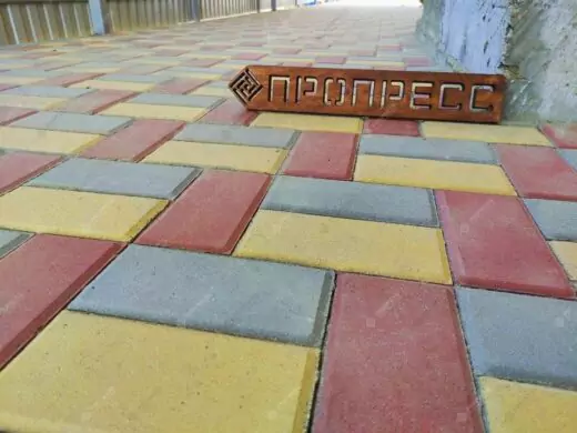 Тротуарная плитка Кирпичик Жёлтый, фактура гладкий, гранитная, мрамор, высота 40 мм, 60 мм, 80 мм-17