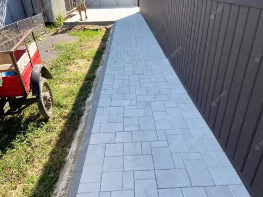 Тротуарная плитка Ландхаус Белый, фактура гладкий, гранитная, мрамор, высота 40 мм, 60 мм-8